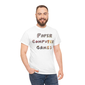 Paper Computer Games Title Logo Unisex Heavy Cotton Tee