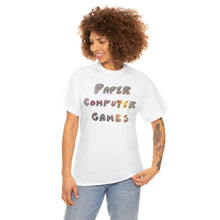 Paper Computer Games Title Logo Unisex Heavy Cotton Tee