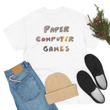 Paper Computer Games Title Logo Unisex Heavy Cotton Tee