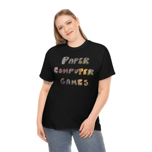 Paper Computer Games Title Logo Unisex Heavy Cotton Tee