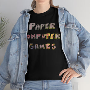 Paper Computer Games Title Logo Unisex Heavy Cotton Tee