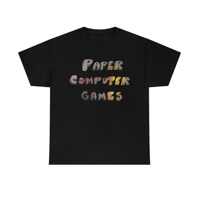 Paper Computer Games Title Logo Unisex Heavy Cotton Tee