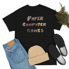 Paper Computer Games Title Logo Unisex Heavy Cotton Tee