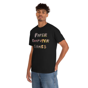 Paper Computer Games Title Logo Unisex Heavy Cotton Tee