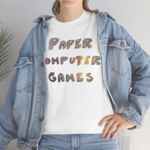 Paper Computer Games Title Logo Unisex Heavy Cotton Tee